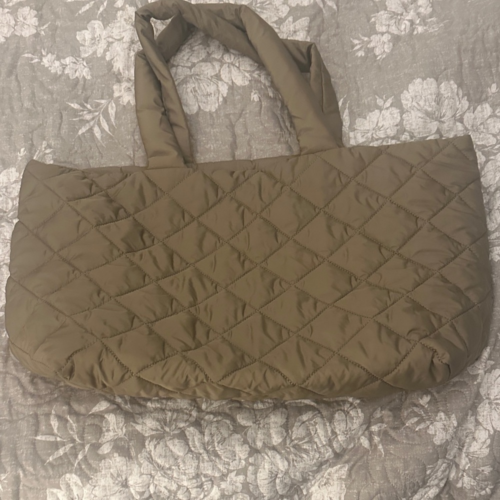 Quilted Mocha Tote Bag
